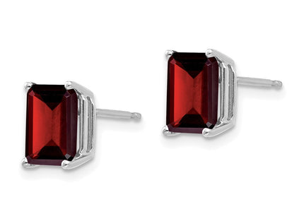 14K white gold emerald earrings, alternate view