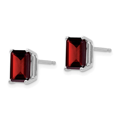 14K White Gold Emerald Earring Mountings, 9 x 6mm