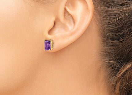 14K gold amethyst earrings, another view