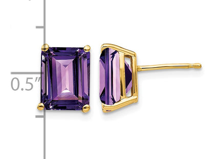 14K gold amethyst earrings, further view