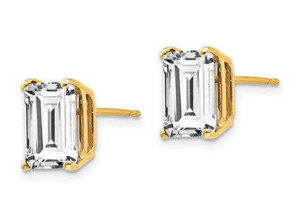 14K gold cubic zirconia earrings, alternate view
