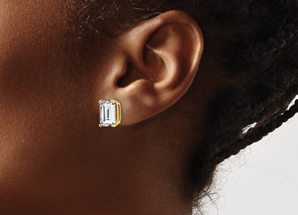 14K gold cubic zirconia earrings, another view