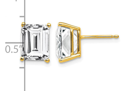 14K gold cubic zirconia earrings, further view