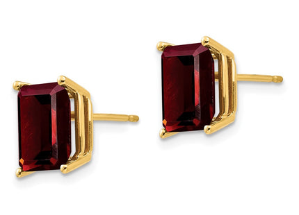 14K gold emerald earrings, alternate view