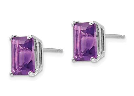 14K white gold blue topaz earrings, alternate view
