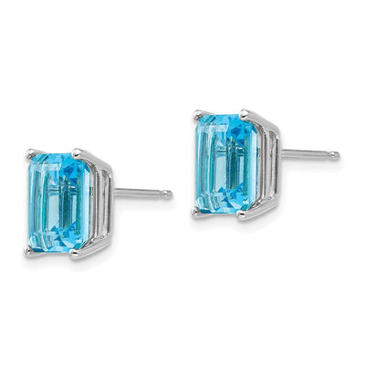 14K White Gold Emerald Earring Mountings, 9 x 7mm