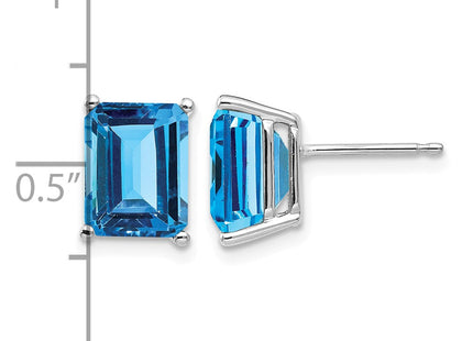 14K white gold emerald earrings, another view