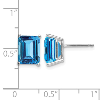 14K White Gold Emerald Earring Mountings, 9 x 7mm