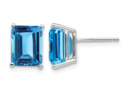 14K white gold emerald earrings
