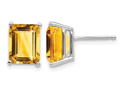 14K white gold emerald earrings