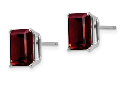 14K white gold emerald earrings, alternate view
