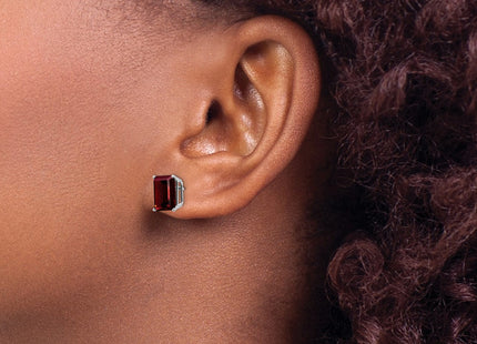 14K white gold emerald earrings, another view