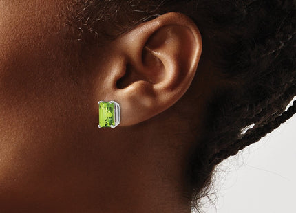 14K white gold emerald earrings, another view