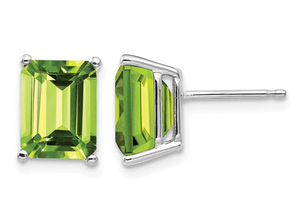 14K white gold emerald earrings