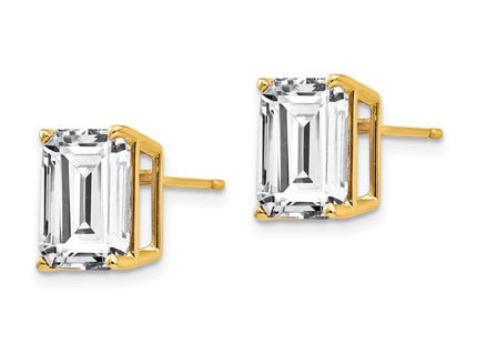 14K gold cubic zirconia earrings, alternate view