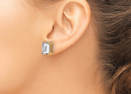 14K gold cubic zirconia earrings, another view