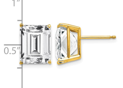 14K gold cubic zirconia earrings, further view