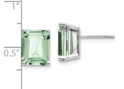 14kw Emerald-Cut Green Quartz Earrings (Style XE69WAG)