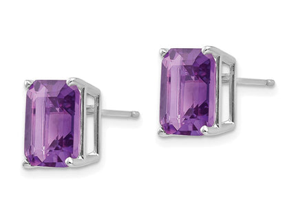 14K white gold blue topaz earrings, alternate view