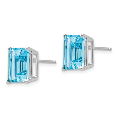 14K White Gold Emerald Earring Mountings, 11 x 8mm