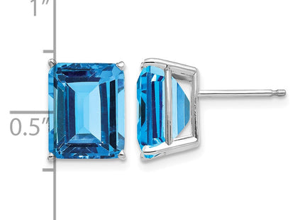 14K white gold emerald earrings, another view
