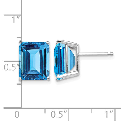14K White Gold Emerald Earring Mountings, 11 x 8mm
