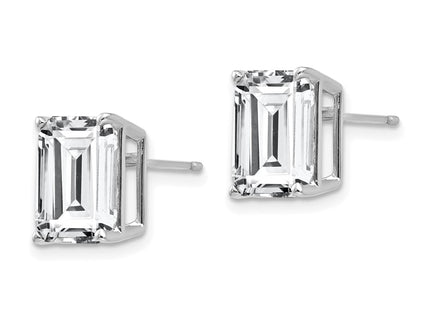 14K white gold cubic zirconia earrings, alternate view