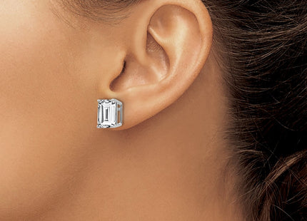 14K white gold cubic zirconia earrings, another view