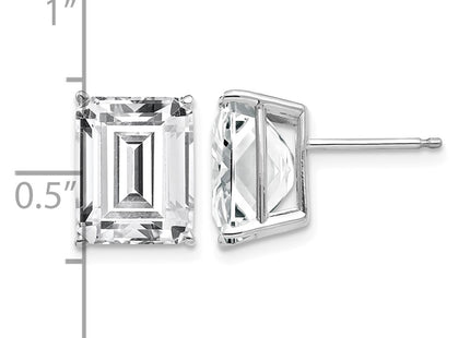 14K white gold cubic zirconia earrings, further view