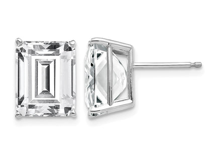 14K white gold cubic zirconia earrings