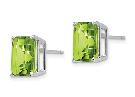 14K white gold emerald earrings, alternate view
