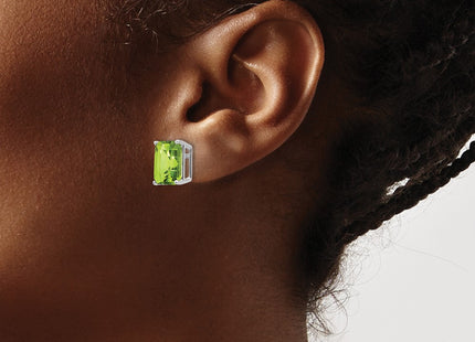 14K white gold emerald earrings, another view