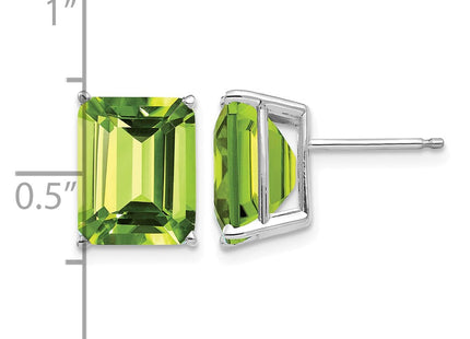 14K white gold emerald earrings, further view
