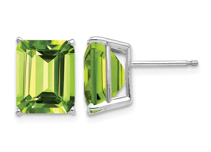 14K white gold emerald earrings