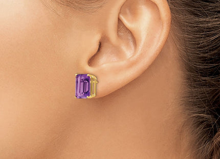 14K gold amethyst earrings, another view