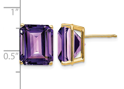 14K gold amethyst earrings, further view