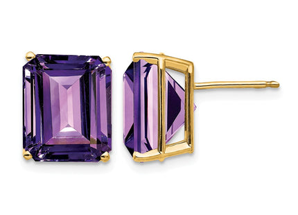 14K gold amethyst earrings