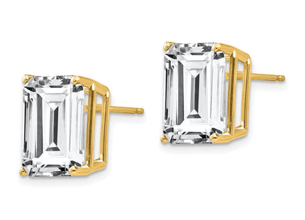 14k Emerald Cut Cubic Zirconia Earrings (Style XE70CZ)
