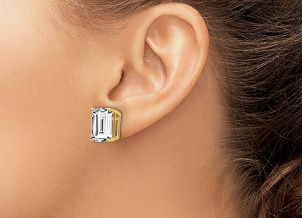 14k Yellow Gold Earrings Style XE70CZ - Classique Jewelry Inc.