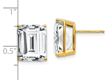 14k Emerald Cut Cubic Zirconia Earrings (Style XE70CZ)