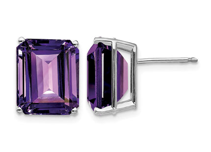 14K white gold amethyst earrings