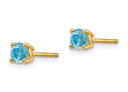 14k Aquamarine Post Earrings