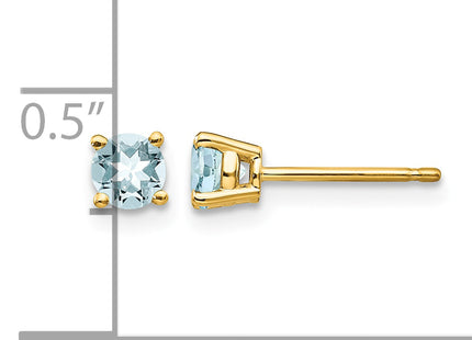 14k Aquamarine Post Earrings