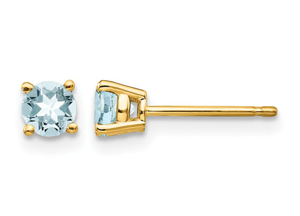 14k Aquamarine Post Earrings