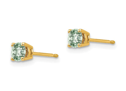14K gold quartz earrings, alternate view