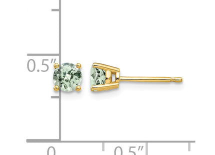 14K gold quartz earrings, further view