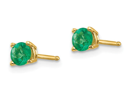 14K gold emerald earrings, alternate view