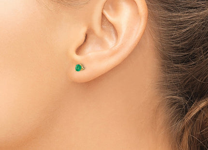 14K gold emerald earrings, another view