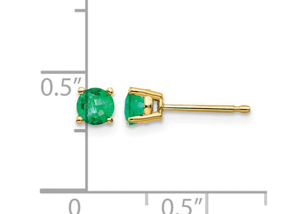 14K gold emerald earrings, further view