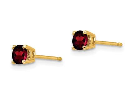 14K gold garnet earrings, alternate view